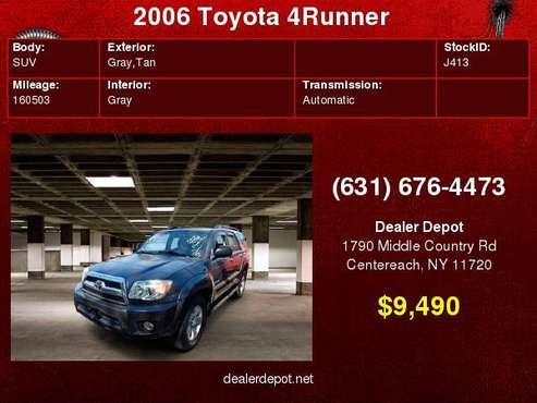 2006 Toyota 4Runner 4dr SR5 V6 Auto 4WD (Natl) for sale in Centereach, NY