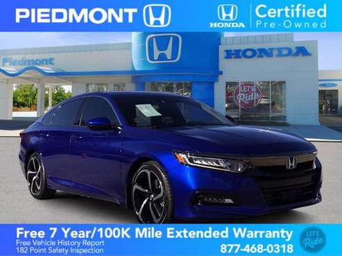 2019 Honda Accord Sedan Blue *PRICED TO SELL SOON!* - cars & trucks... for sale in Anderson, SC