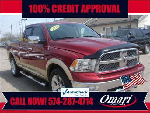 2011 Ram 1500 4WD Quad Cab 140 5 SLT Guaranteed Approval! As low for sale in South Bend, IN
