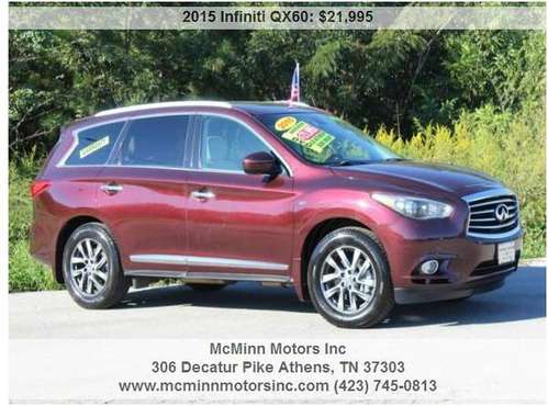 2015 Infiniti QX60 - 3rd Row! NAV! Leather! Sunroof! DVD! Backup for sale in Athens, TN