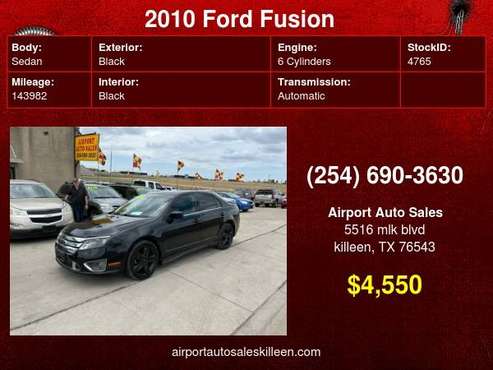 2010 Ford Fusion 4dr Sdn SPORT FWD - - by dealer for sale in Killeen, TX