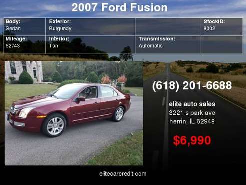 2007 Ford Fusion V6 SEL AWD 4dr Sedan for sale in Herrin, IL
