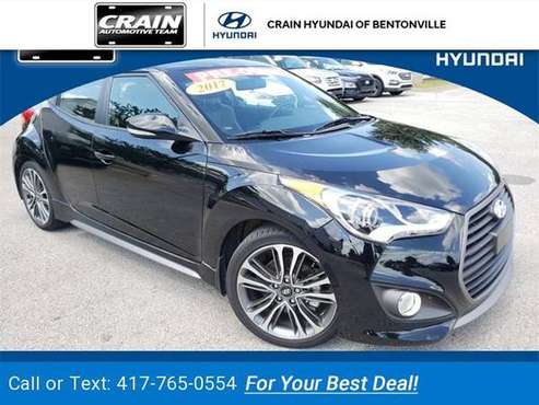 2017 Hyundai Veloster Turbo coupe Ultra Black Pearl for sale in Bentonville, AR