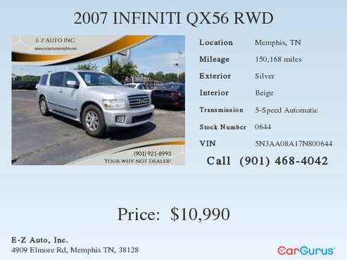 2007 Infinity QX56 for sale in Memphis, TN