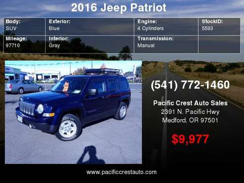 2016 Jeep Patriot 4WD 4dr Sport for sale in Medford, OR