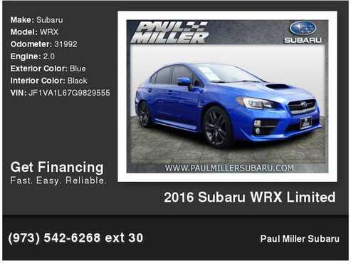 2016 Subaru WRX Limited - - by dealer - vehicle for sale in Parsippany, NJ