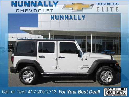 2018 Jeep Wrangler JK Unlimited Sport suv Bright White Clearcoat -... for sale in Bentonville, MO