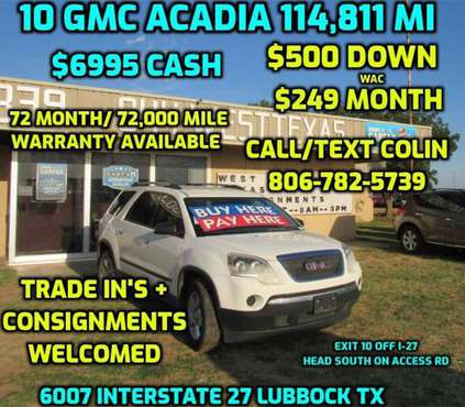 2010 GMC ACADIA SL for sale in Lubbock, TX