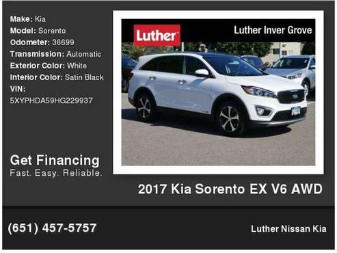2017 Kia Sorento EX V6 AWD for sale in Inver Grove Heights, MN