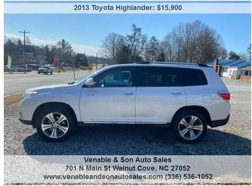 2013 Toyota Highlander Limited 4dr SUV - - by dealer for sale in Walnut Cove, NC