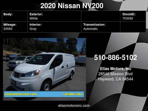 2020 Nissan NV200 S 4dr Cargo Mini Van - - by dealer for sale in Hayward, CA