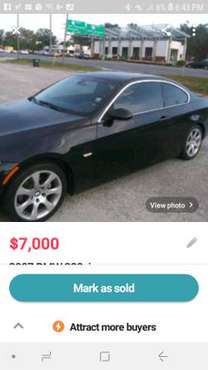 BMW 328xi 2007coupe black on black for sale in Summerville , SC
