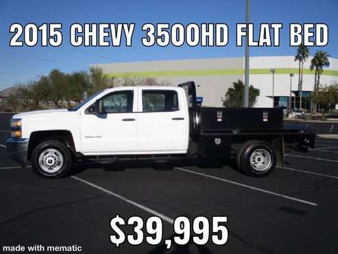 2015 Chevrolet 3500HD Crew Cab Flat bed w/tool boxes for sale in Phoenix, CA