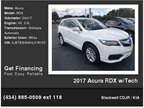 2017 Acura RDX w/Tech for sale in Danville, VA