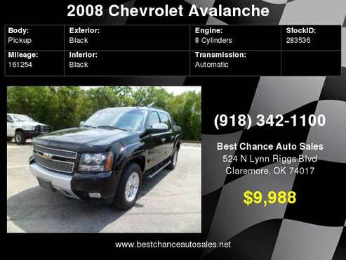 2008 Chevrolet Avalanche Z71 4X4 Crew Cab for sale in Claremore, OK