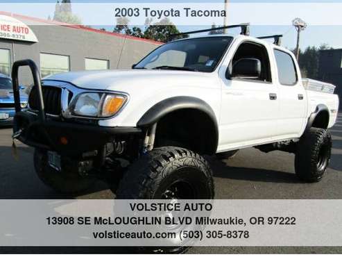 2003 Toyota Tacoma DoubleCab V6 4X4 127K WHITE LIFTED WHEELED UP for sale in Milwaukie, OR
