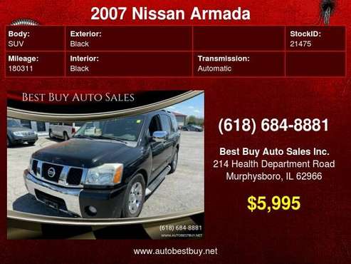 2007 Nissan Armada LE FFV 4dr SUV 4WD Call for Steve or Dean - cars for sale in Murphysboro, IL