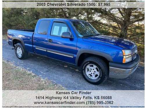 2003 CHEVY SILVERADO EXT CAB 4X4 ***106,000 MILES***NICE BLUE... for sale in VALLLEY FALLS, KS