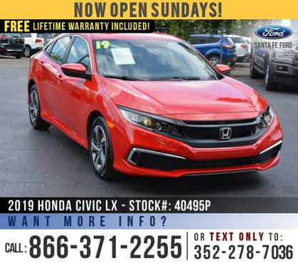 ‘19 Honda Civic LX *** Camera, Cruise Control, USB Port, Bluetooth... for sale in Alachua, FL