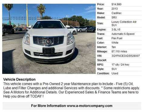 2013 CADILLAC SRX LUXURY COLLECTION - cars & trucks - by dealer -... for sale in San Antonio, TX