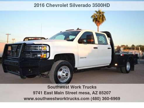 2016 Chevrolet Silverado 3500HD 4WD Crew Cab Flat Bed Work Truck -... for sale in Mesa, AZ