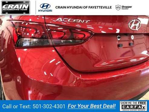 2019 Hyundai Accent SE sedan Pomegranate Red Metallic for sale in Fayetteville, AR