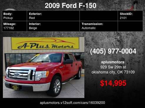 2009 Ford F-150 XL 4x2 4dr SuperCrew Styleside 5 5 ft SB - cars & for sale in Oklahoma City, OK