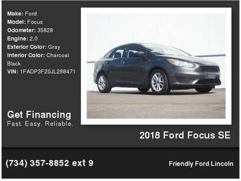 2018 Ford Focus SE for sale in Monroe, MI