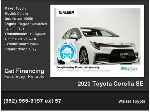 2020 Toyota Corolla SE - cars & trucks - by dealer - vehicle... for sale in Bloomington, MN