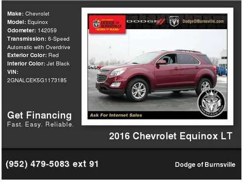 2016 Chevrolet Chevy Equinox LT 1, 000 Down Deliver s! - cars & for sale in Burnsville, MN