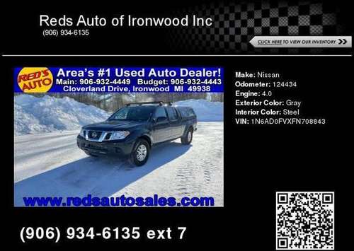 2015 Nissan Frontier SV 6 1 Ft Box - - by dealer for sale in Ironwood, WI