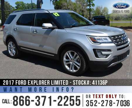 2017 FORD EXPLORER LIMITED Remote Start - Leather Seats for sale in Alachua, FL