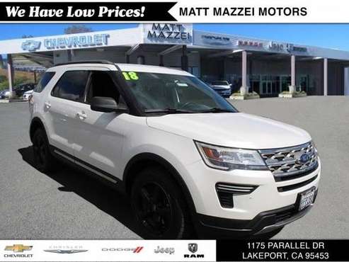 2018 Ford Explorer SUV XLT (White Platinum) - - by for sale in Lakeport, CA