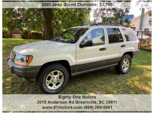 2001 JEEP GRAND CHEROKEE LAREDO 2WD ICE COLD A/C - cars & trucks -... for sale in Greenville, SC
