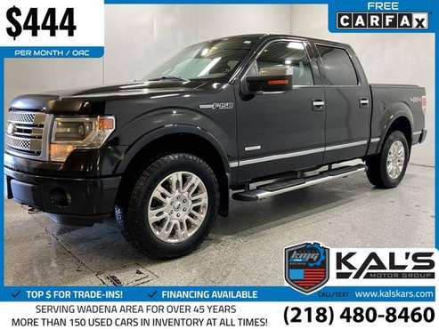 444/mo - 2013 Ford F150 F 150 F-150 Platinum 4x4SuperCrew Styleside for sale in Wadena, MN