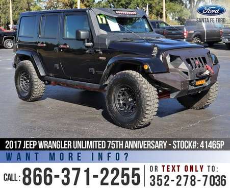 17 Jeep Wrangler Unlimited 75th Anniversary Alpine Premium Audio for sale in Alachua, FL