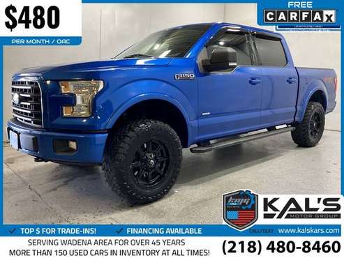 480/mo - 2015 Ford F150 F 150 F-150 XLT 4x4SuperCrew 55 ft SB for sale in Wadena, MN