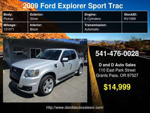 2009 Ford Explorer Sport Trac RWD 4dr V6 Limited D AND D AUTO - cars for sale in Grants Pass, OR
