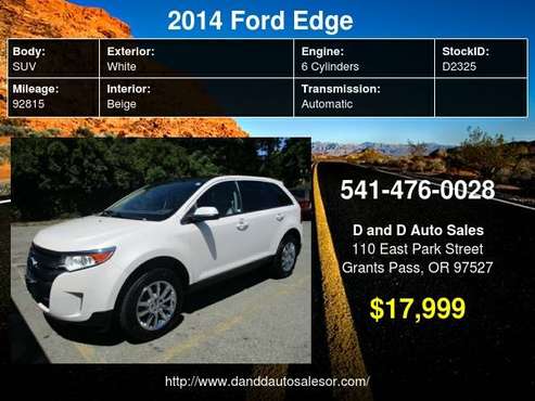 2014 Ford Edge 4dr SEL AWD D AND D AUTO - - by dealer for sale in Grants Pass, OR