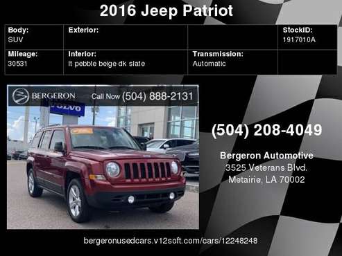 2016 Jeep Patriot Latitude for sale in Metairie, LA