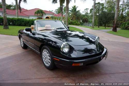 1991 Alfa Romeo Spider Convertible - 39K Miles, Black over Beige, 5-... for sale in Naples, FL