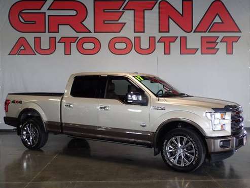 2017 Ford F-150 AUTO KING RANCH SUPERCREW 4X4 5.0L V8 ONLY 57K!, Gold for sale in Gretna, NE