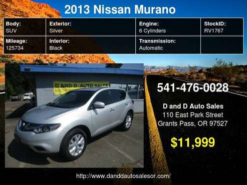 2013 Nissan Murano AWD 4dr SL D AND D AUTO - - by for sale in Grants Pass, OR