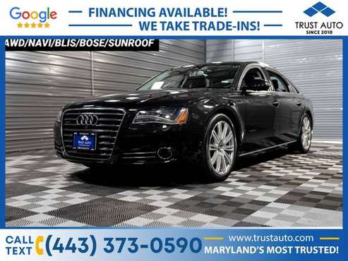2013 Audi A8 L 30L Supercharged AWD Luxury Sedan for sale in Sykesville, MD