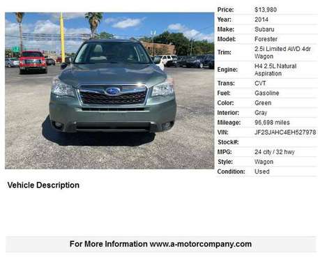 2014 SUBARU FORESTER 2.5I LIMITED for sale in San Antonio, TX