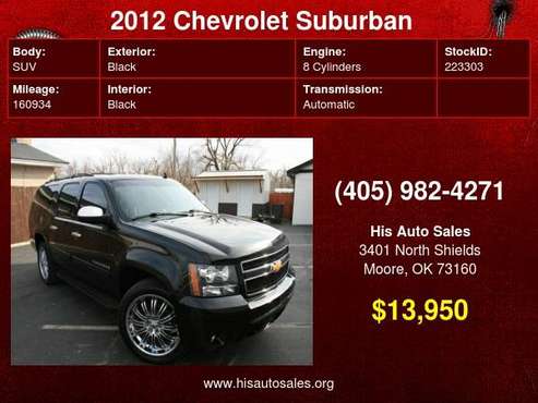 2012 Chevrolet Suburban 2WD 4dr 1500 LT - - by dealer for sale in MOORE, OK