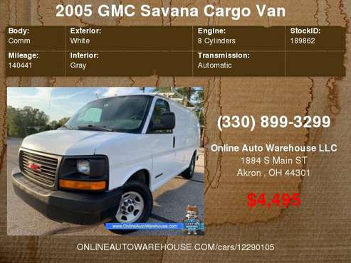2005 *GMC SAVANA CARGO VAN 2500* 135 WB HIGH CEILING W/LADDER RACKS... for sale in Akron, PA