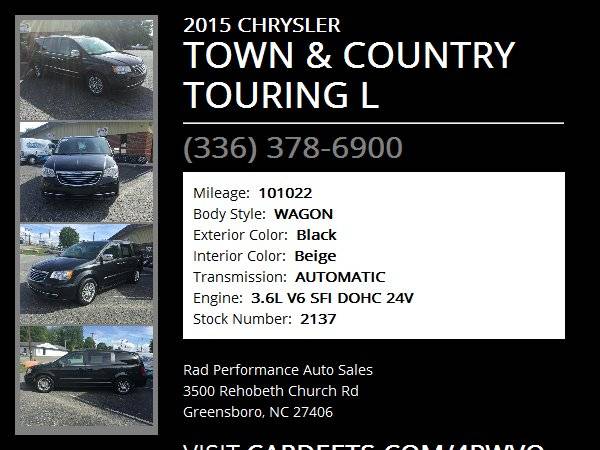 2015 CHRYSLER TOWN & COUNTRY TOURING L for sale in Greensboro, NC – photo 22