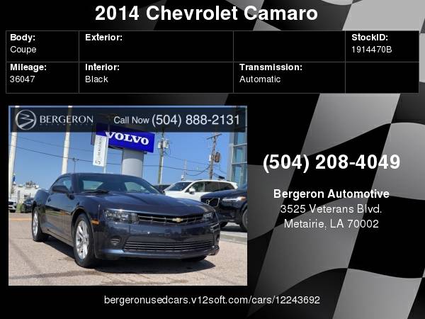 2014 Chevrolet Camaro 2LS for sale in Metairie, LA