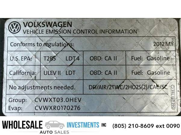 2012 Volkswagen Touareg SUV TSI Hybrid (Cool Silver Metallic) for sale in Van Nuys, CA – photo 10